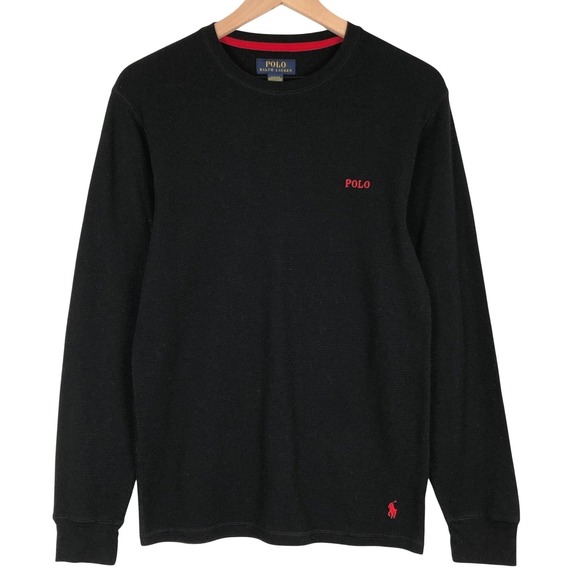 Polo Ralph Lauren Other - POLO Ralph Lauren Waffle Knit Thermal Sleepwear‎ Shirt Men's Sz M Black EUC